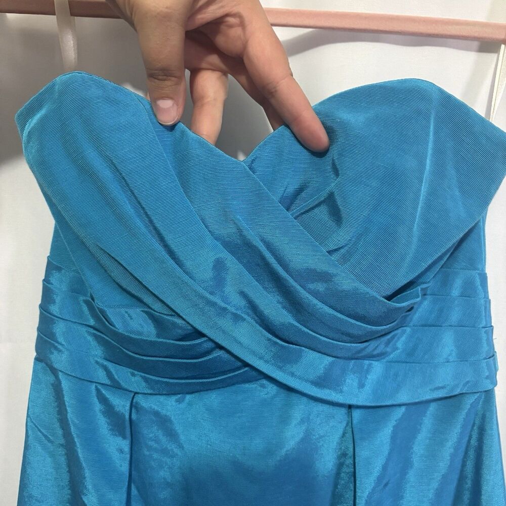 Shoshanna Women's Strapless Kira Dress Turquoise Blue USA Size 8 Homecoming Y2K - Picture 3 of 9